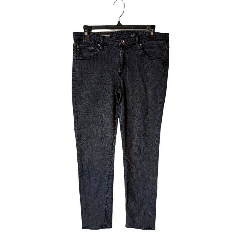 Ag Adriano Goldschmied Dark Gray Stevie Slim Straight Ankle Jeans in Size 29R